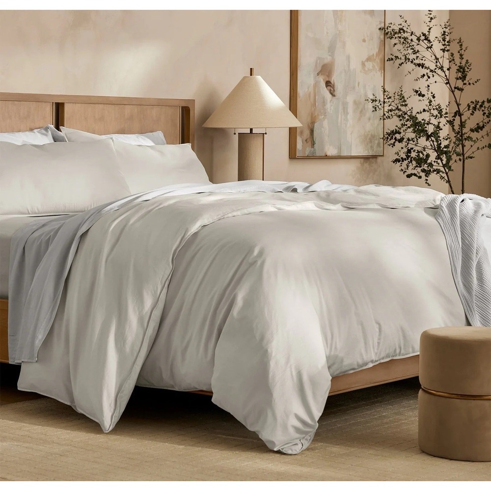 Boll & Branch Signature Vintage Washed Duvet Set F/Q Vintage Mist Blue Gray $379